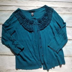 New York & company  Teal Cardigan